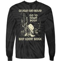 Get Down Turn Around Go To Town Boot Scootin Boogie Cowboys Tie-Dye Long Sleeve Shirt