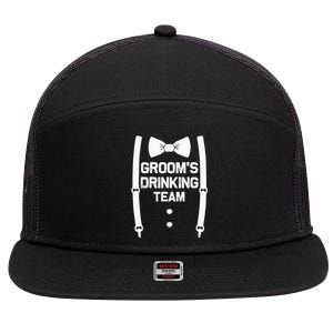 Groom's Drinking Team | Bachelor Party Squad | Wedding 7 Panel Mesh Trucker Snapback Hat