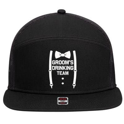 Groom's Drinking Team | Bachelor Party Squad | Wedding 7 Panel Mesh Trucker Snapback Hat