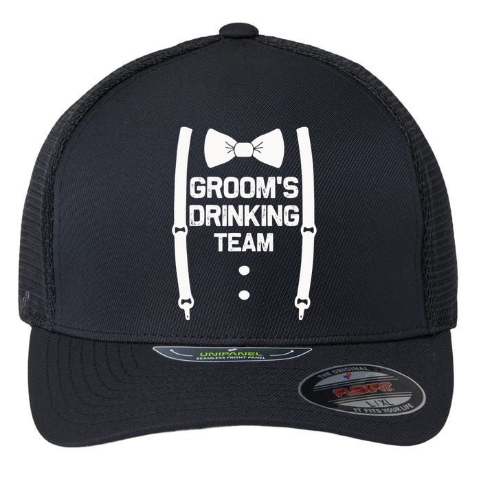 Groom's Drinking Team | Bachelor Party Squad | Wedding Flexfit Unipanel Trucker Cap