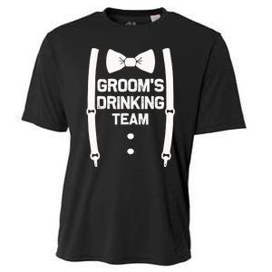 Groom's Drinking Team | Bachelor Party Squad | Wedding Cooling Performance Crew T-Shirt