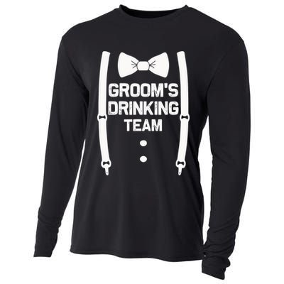 Groom's Drinking Team | Bachelor Party Squad | Wedding Cooling Performance Long Sleeve Crew