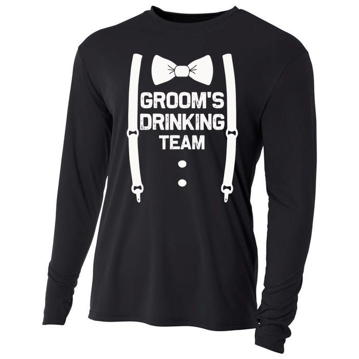 Groom's Drinking Team | Bachelor Party Squad | Wedding Cooling Performance Long Sleeve Crew