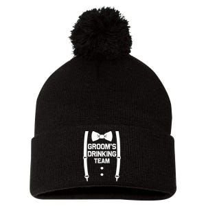 Groom's Drinking Team | Bachelor Party Squad | Wedding Pom Pom 12in Knit Beanie