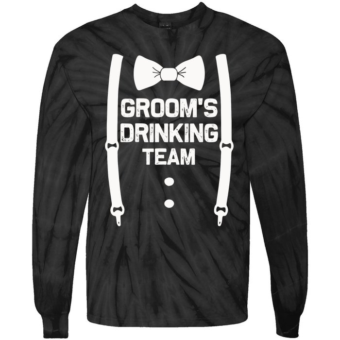 Groom's Drinking Team | Bachelor Party Squad | Wedding Tie-Dye Long Sleeve Shirt