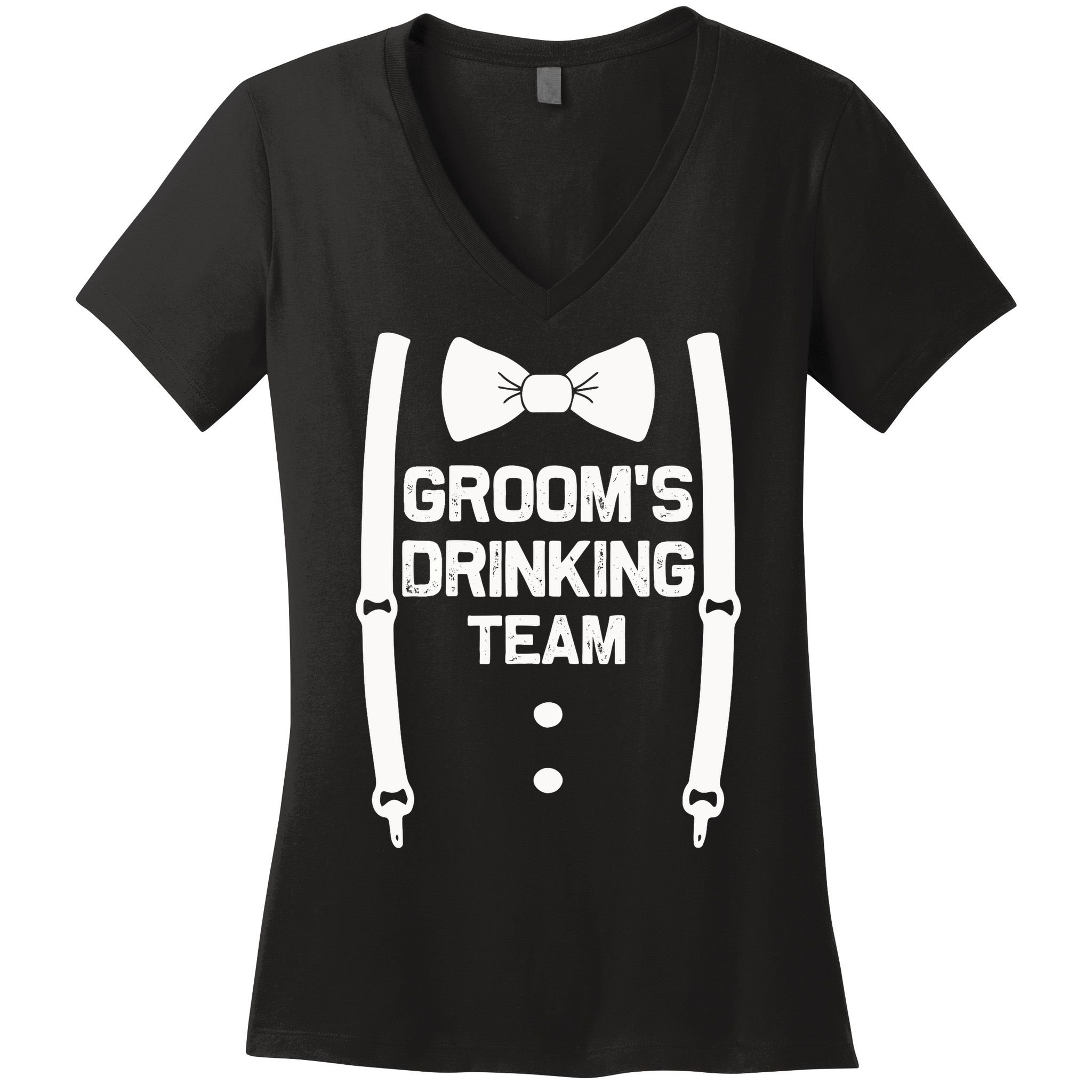 Groom's Drinking Team | Bachelor Party Squad | Wedding Women's V-Neck T-Shirt