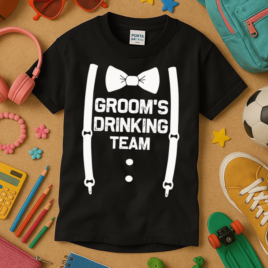 Groom's Drinking Team | Bachelor Party Squad | Wedding Kids T-Shirt