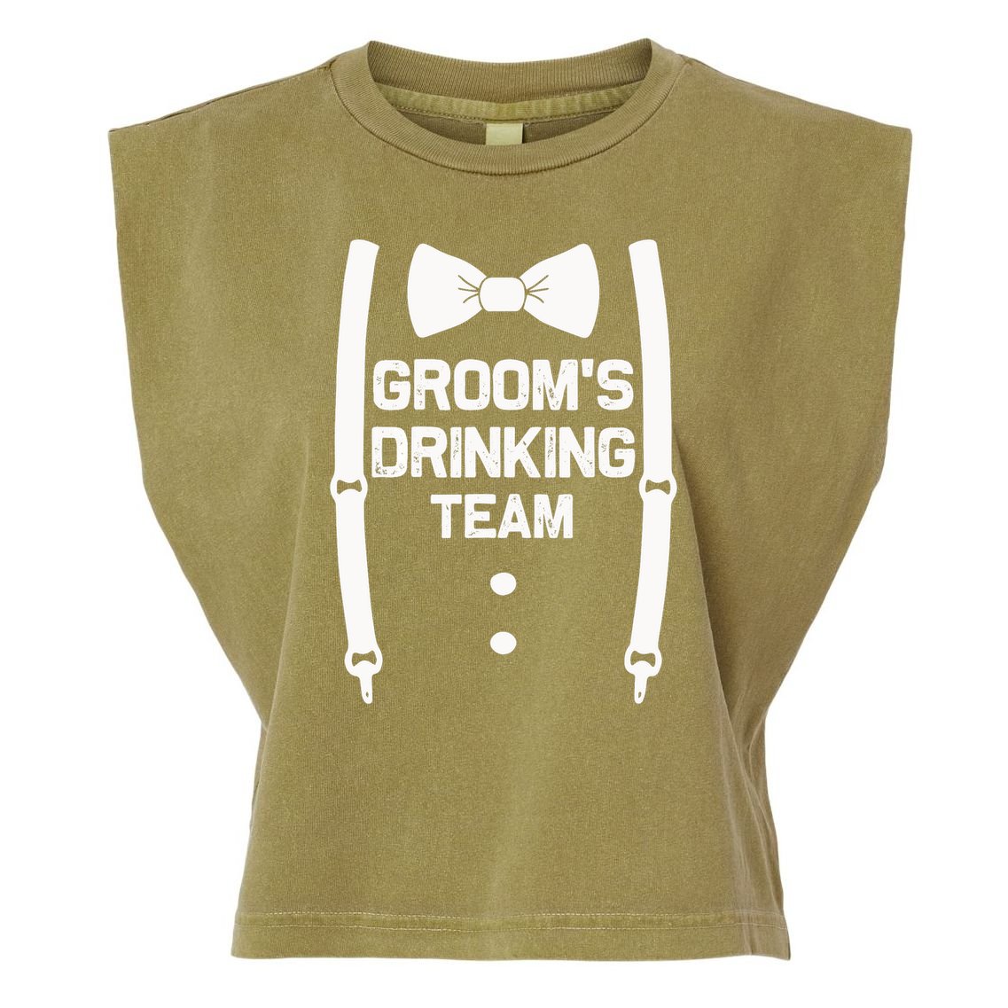 Groom's Drinking Team | Bachelor Party Squad | Wedding Garment-Dyed Women's Muscle Tee
