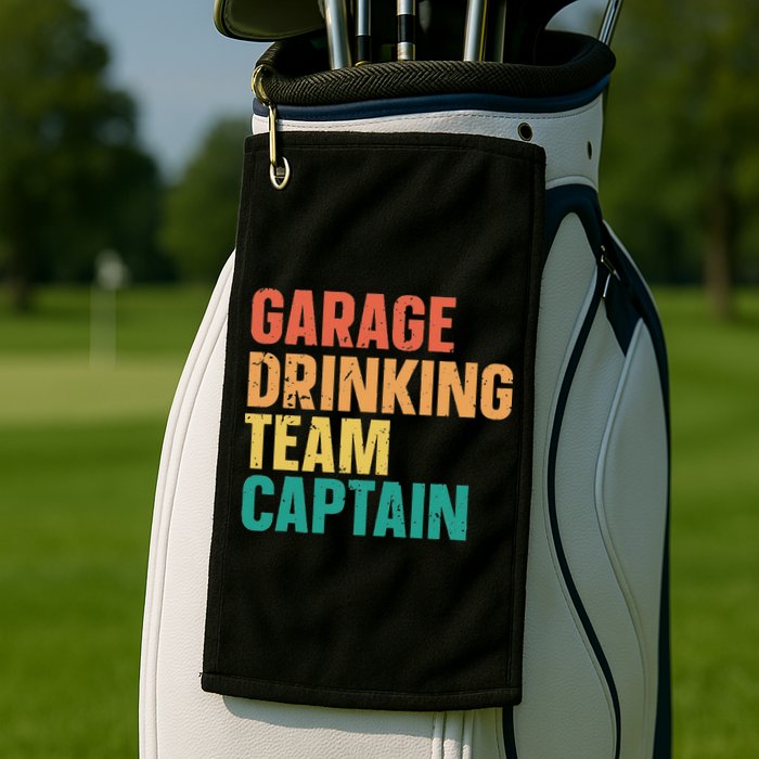 Garage Drinking Team Captain Golf Towel