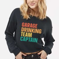 Garage Drinking Team Captain Cropped Pullover Crew