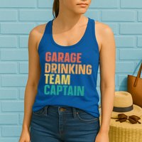 Garage Drinking Team Captain Womens Tank Top