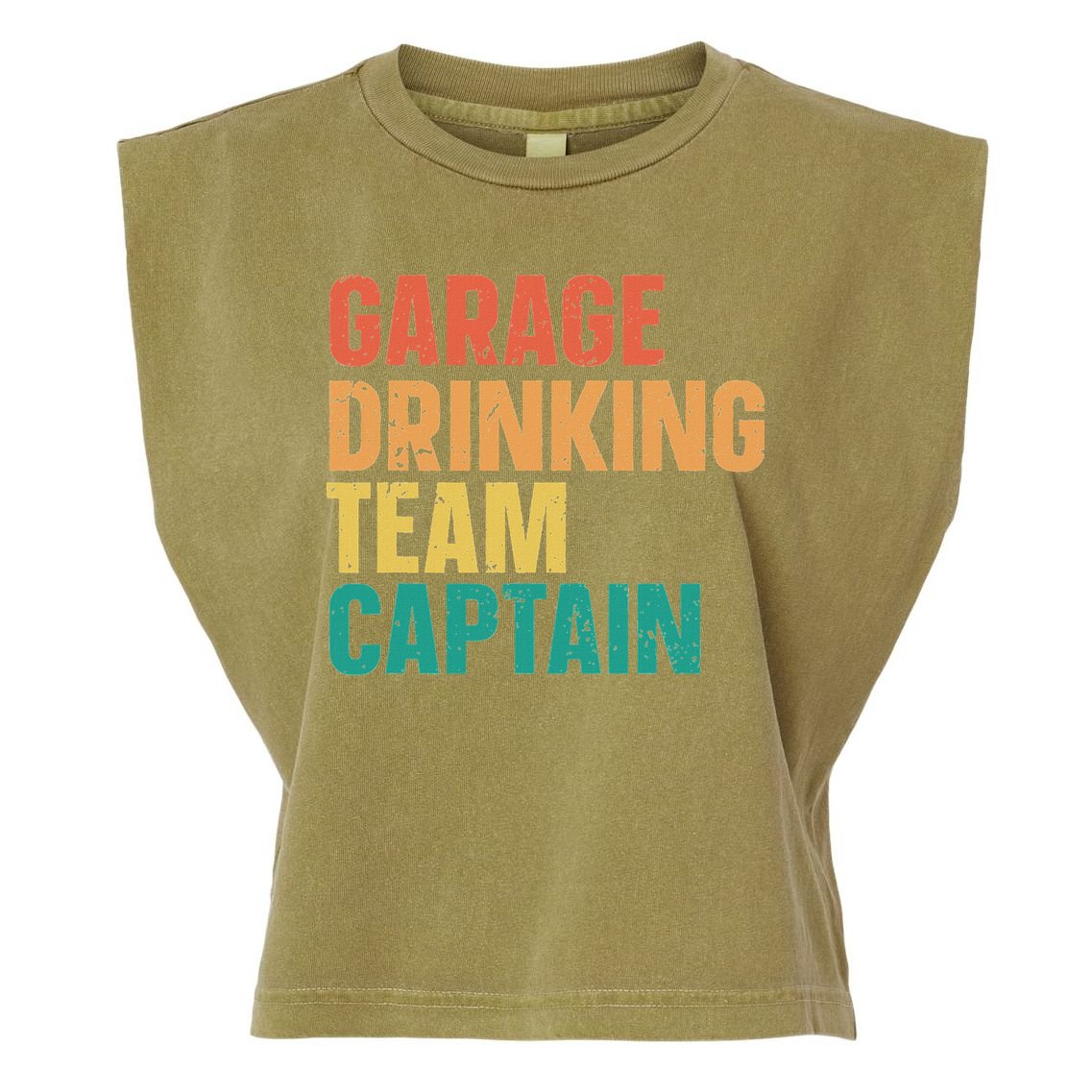 Garage Drinking Team Captain Garment-Dyed Women's Muscle Tee