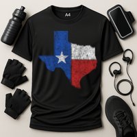 Grunge Distressed Texas Logo Cooling Performance Crew T-Shirt