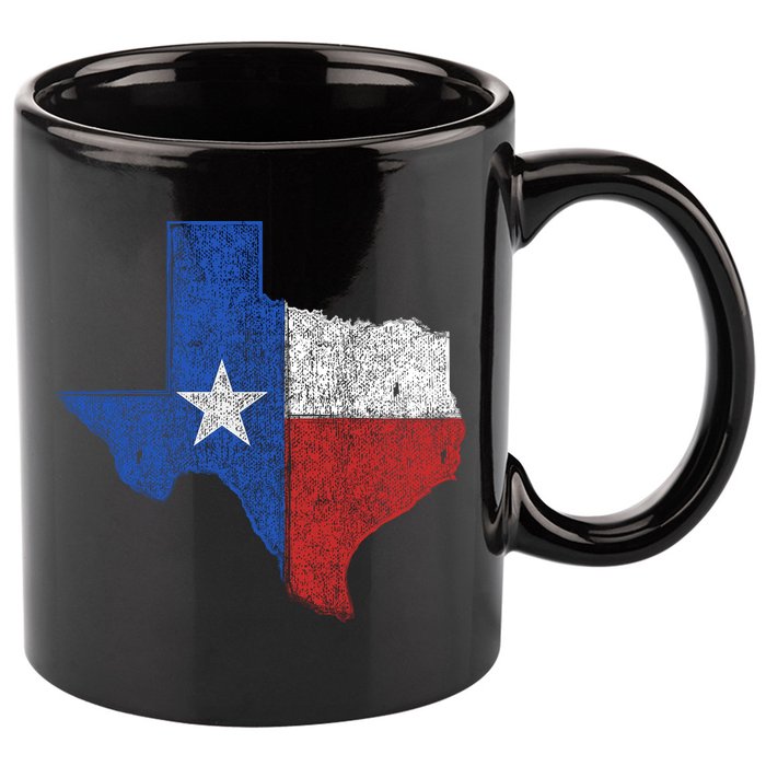 Grunge Distressed Texas Logo 11oz C Handle Ceramic Mug