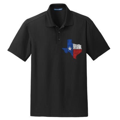 Grunge Distressed Texas Logo Dry Zone Grid Polo