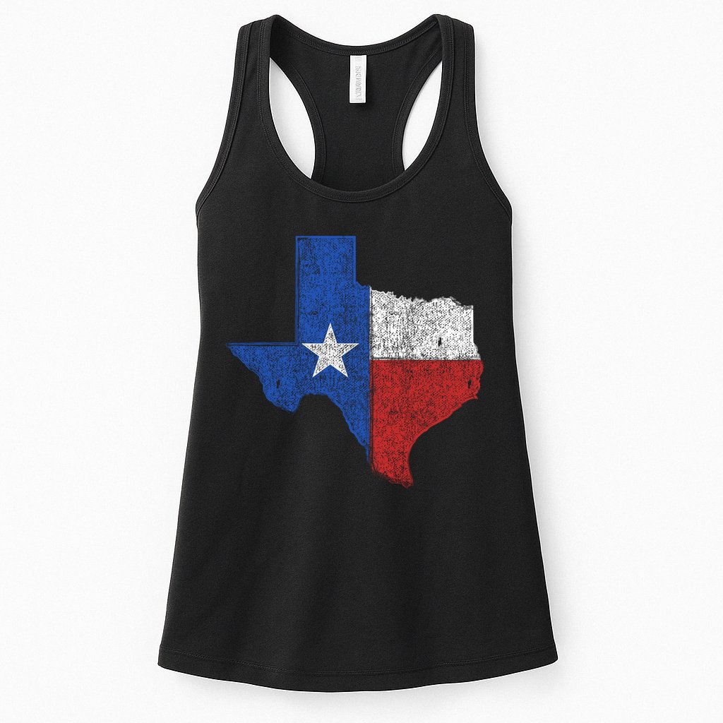 Grunge Distressed Texas Logo Womens Tank Top
