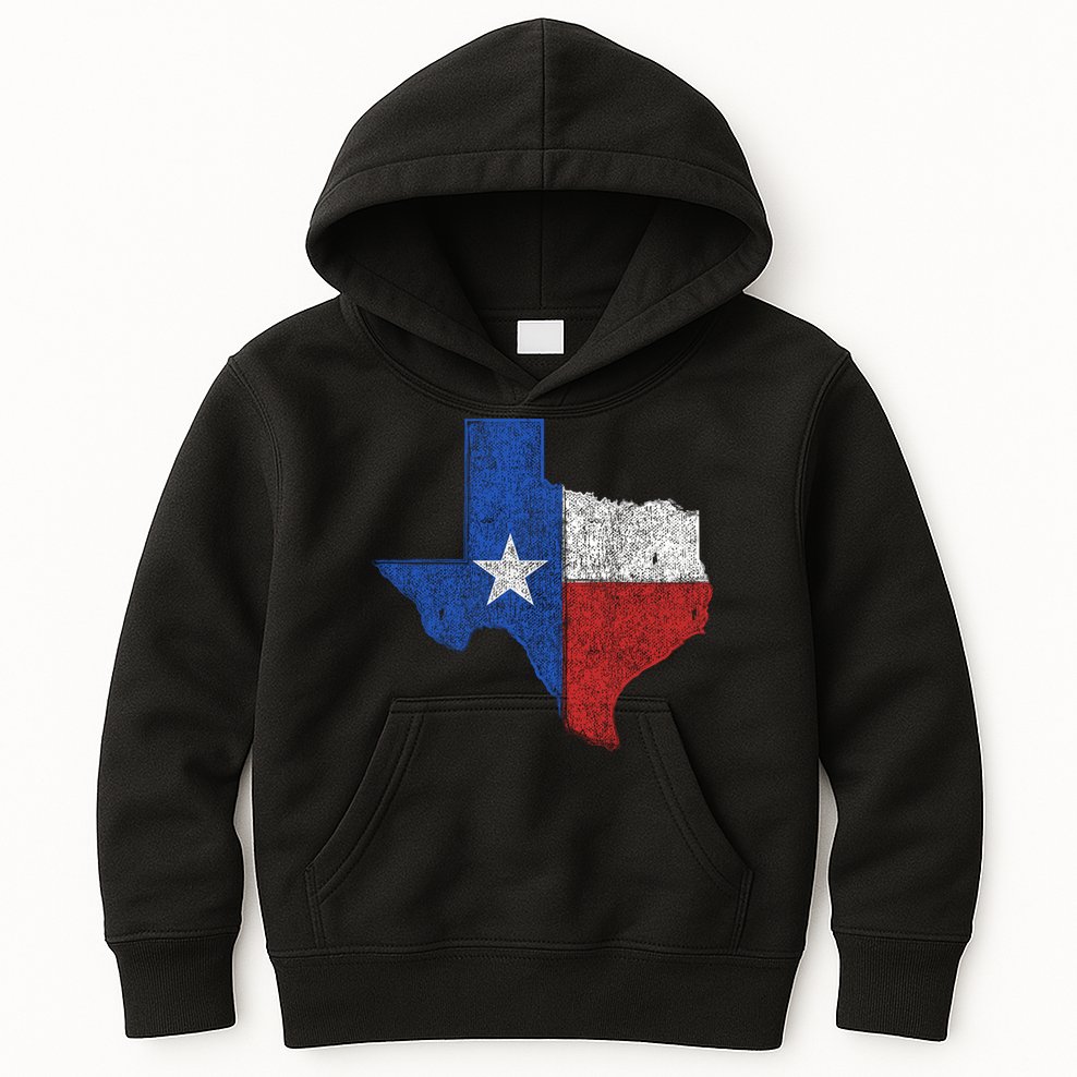 Grunge Distressed Texas Logo Kids Hoodie