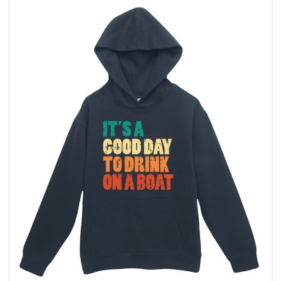 Good Day To Drink On Boat Retro Pontoon Boater Dad Urban Pullover Hoodie