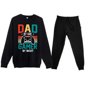 Gamer Dad T Design Premium Crewneck Sweatsuit Set