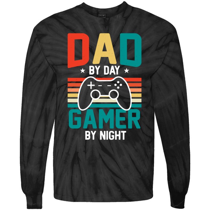 Gamer Dad T Design Tie-Dye Long Sleeve Shirt