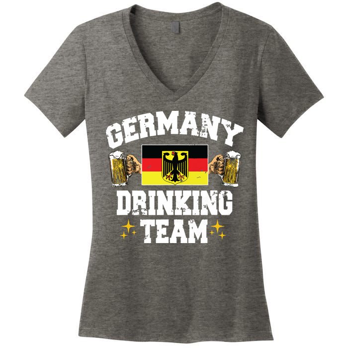 Germany Drinking Team Germany Beer Festivals Oktoberfest Women's V-Neck T-Shirt