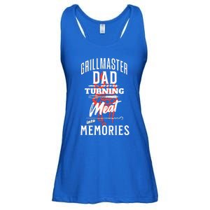 Grillmaster Dad Turning Meat Into Memories Ladies Essential Flowy Tank