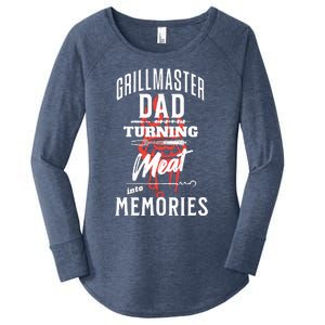 Grillmaster Dad Turning Meat Into Memories Women's Perfect Tri Tunic Long Sleeve Shirt