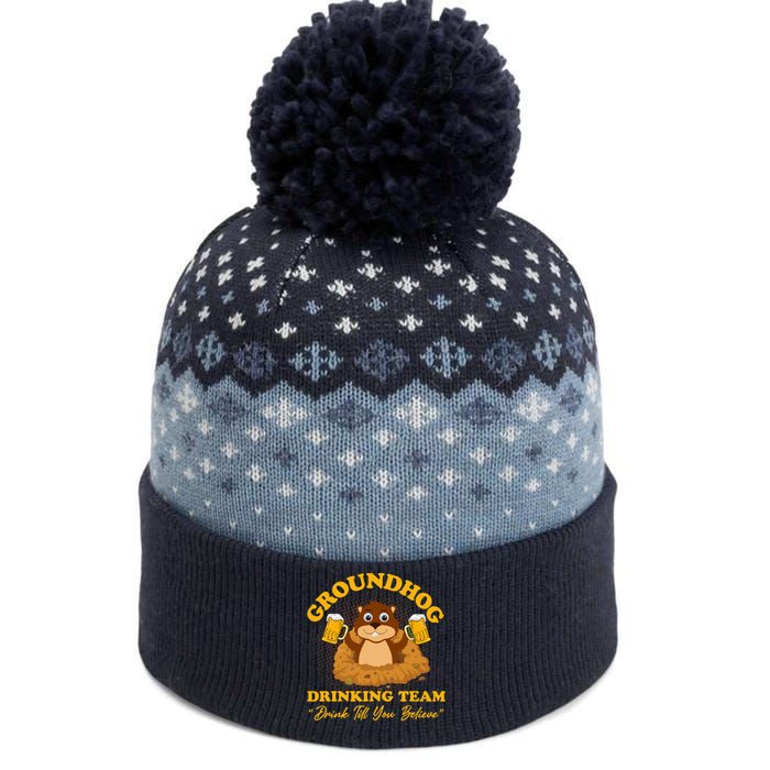 Groundhog Drinking Team Drink Till You Believe Groundhog Day The Baniff Cuffed Pom Beanie