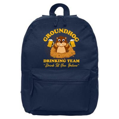Groundhog Drinking Team Drink Till You Believe Groundhog Day 16 in Basic Backpack