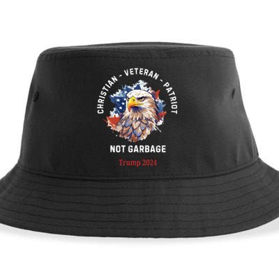 Garbage Donald Trump Maga Republican Veteran Christian Patriot Sustainable Bucket Hat