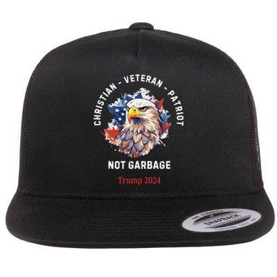 Garbage Donald Trump Maga Republican Veteran Christian Patriot Flat Bill Trucker Hat