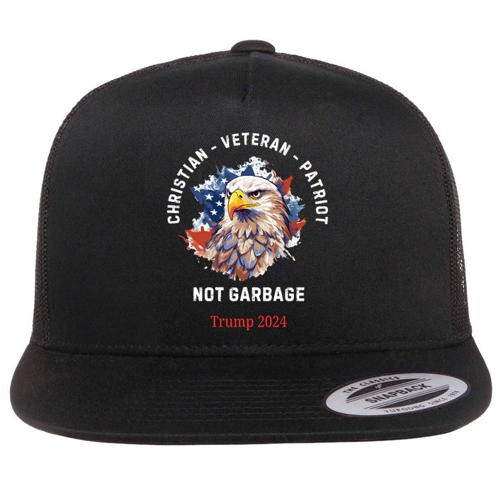 Garbage Donald Trump Maga Republican Veteran Christian Patriot Flat Bill Trucker Hat