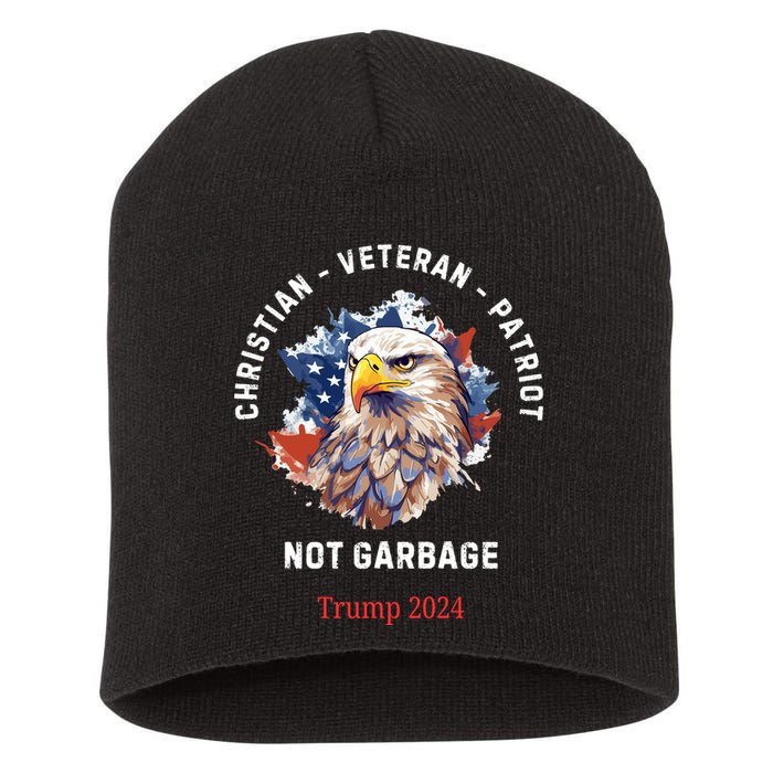 Garbage Donald Trump Maga Republican Veteran Christian Patriot Short Acrylic Beanie