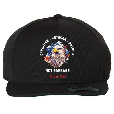 Garbage Donald Trump Maga Republican Veteran Christian Patriot Wool Snapback Cap