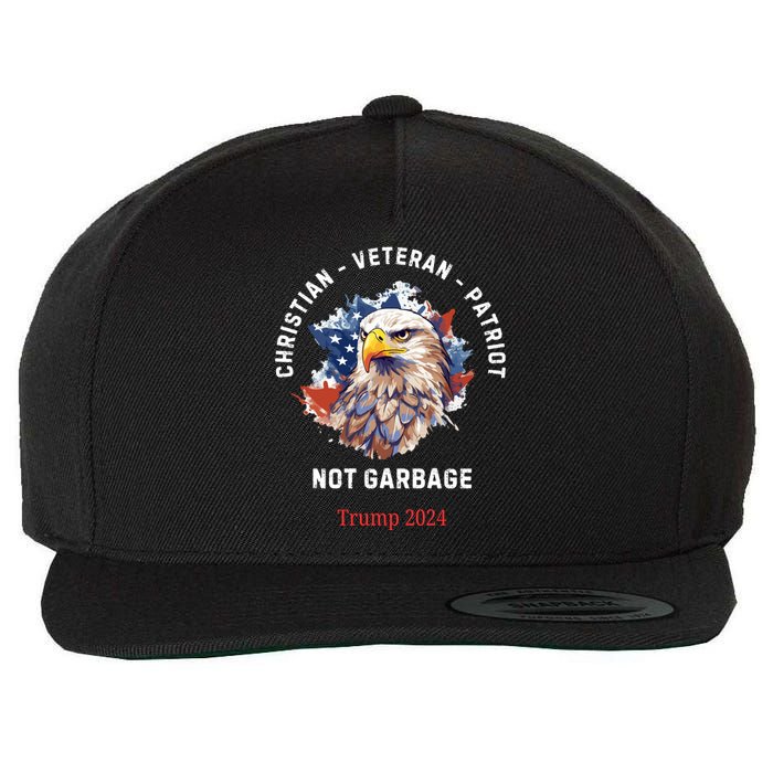 Garbage Donald Trump Maga Republican Veteran Christian Patriot Wool Snapback Cap