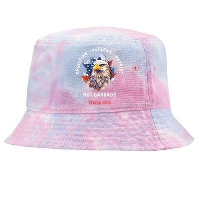 Garbage Donald Trump Maga Republican Veteran Christian Patriot Tie-Dyed Bucket Hat