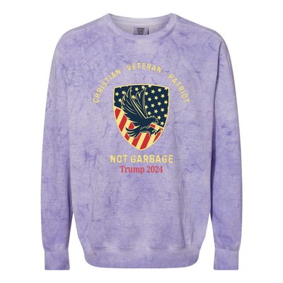 Garbage Donald Trump Maga Republican Veteran Christian Patriot Colorblast Crewneck Sweatshirt