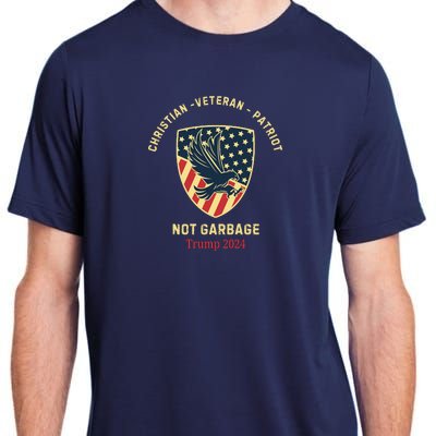 Garbage Donald Trump Maga Republican Veteran Christian Patriot Adult ChromaSoft Performance T-Shirt