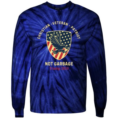 Garbage Donald Trump Maga Republican Veteran Christian Patriot Tie-Dye Long Sleeve Shirt