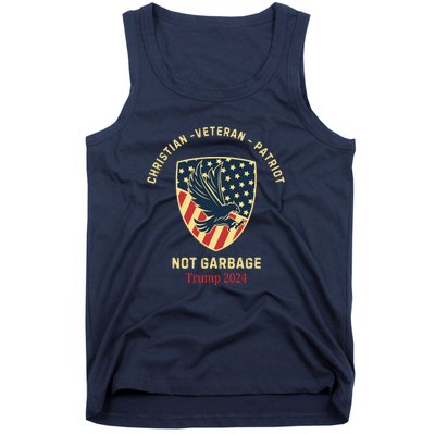 Garbage Donald Trump Maga Republican Veteran Christian Patriot Tank Top