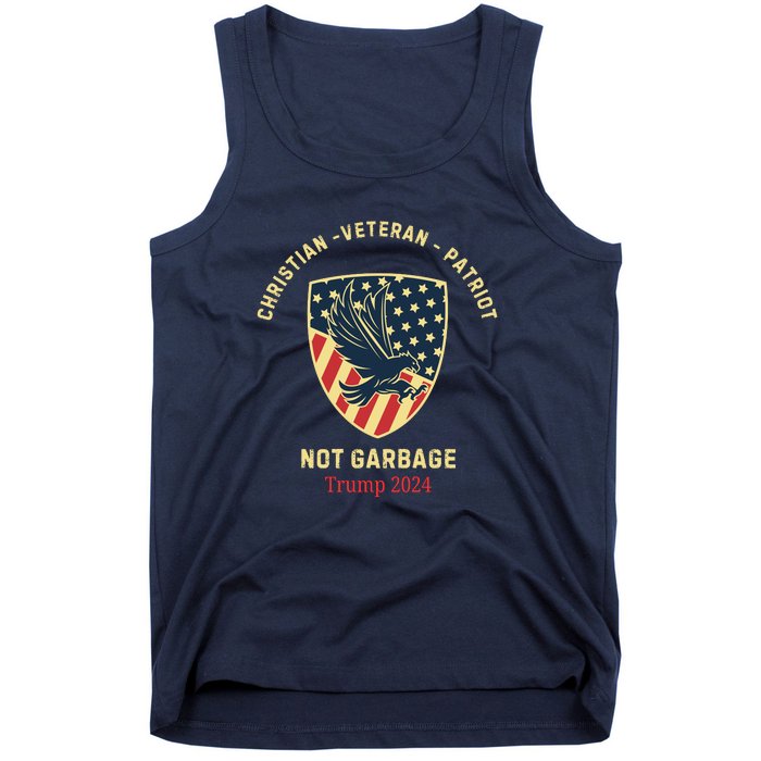 Garbage Donald Trump Maga Republican Veteran Christian Patriot Tank Top