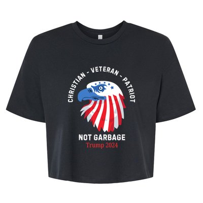 Garbage Donald Trump Maga Republican Veteran Christian Patriot Bella+Canvas Jersey Crop Tee