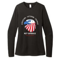 Garbage Donald Trump Maga Republican Veteran Christian Patriot Womens CVC Long Sleeve Shirt