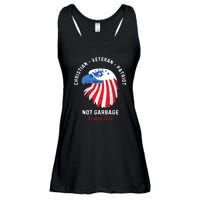 Garbage Donald Trump Maga Republican Veteran Christian Patriot Ladies Essential Flowy Tank