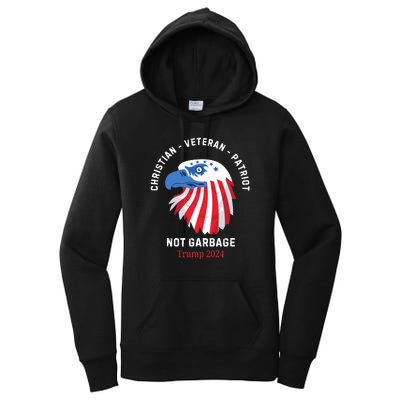 Garbage Donald Trump Maga Republican Veteran Christian Patriot Women's Pullover Hoodie