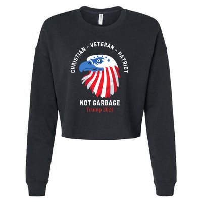 Garbage Donald Trump Maga Republican Veteran Christian Patriot Cropped Pullover Crew