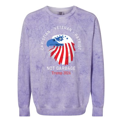 Garbage Donald Trump Maga Republican Veteran Christian Patriot Colorblast Crewneck Sweatshirt