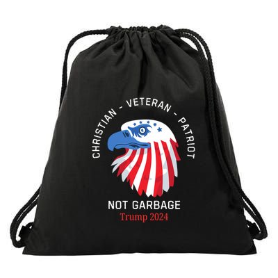 Garbage Donald Trump Maga Republican Veteran Christian Patriot Drawstring Bag