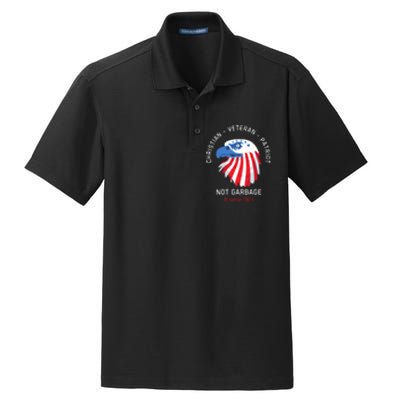 Garbage Donald Trump Maga Republican Veteran Christian Patriot Dry Zone Grid Polo