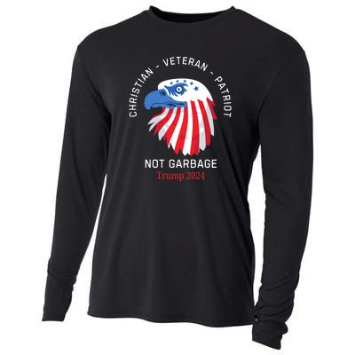 Garbage Donald Trump Maga Republican Veteran Christian Patriot Cooling Performance Long Sleeve Crew